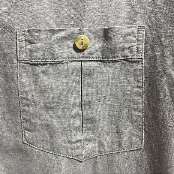 Sean John Linen Blend Casual Button Up Short Sleeve Shirt Men’s Size Medium - Picture 3 of 9